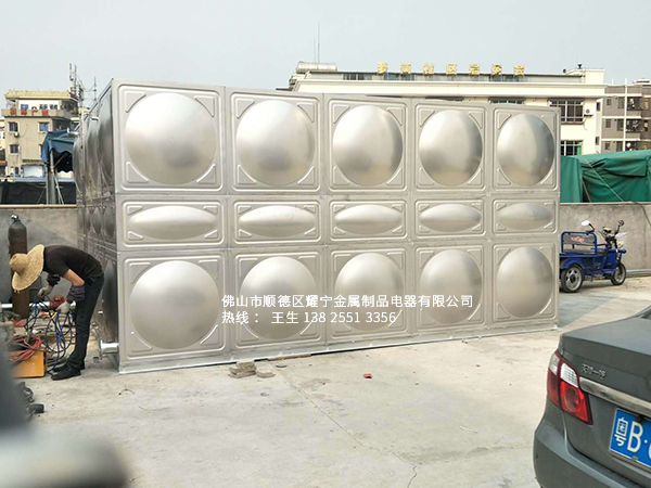 廣州黃埔區建築工地生活水箱不鏽鋼方形水箱，50噸